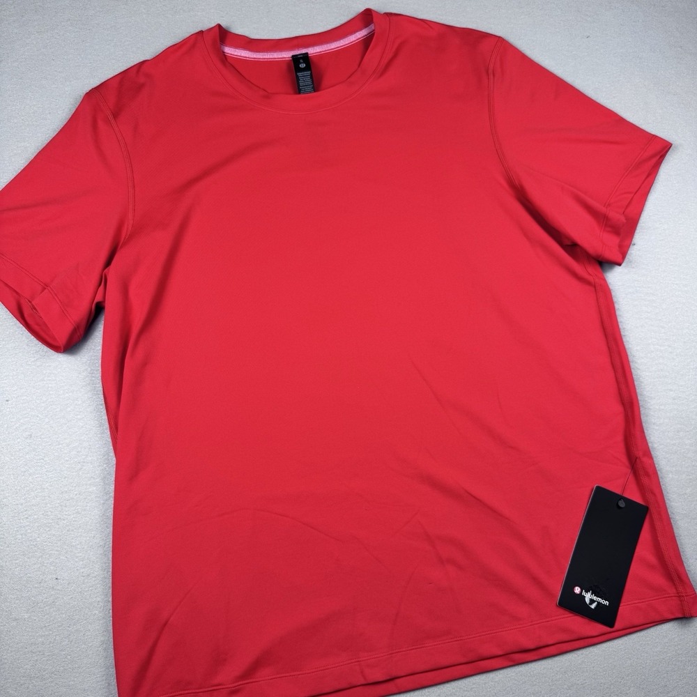 NWT Lululemon Soft Jersey Short Sleeve Shirt Men XL Red Stretch Athleisure